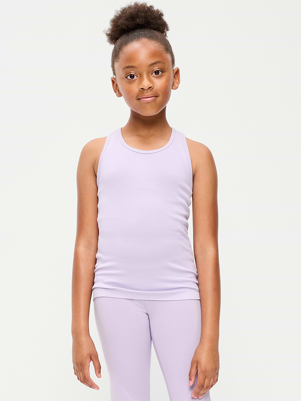 Fitted Seamless Ribbed Racerback Performance Top for Girls
