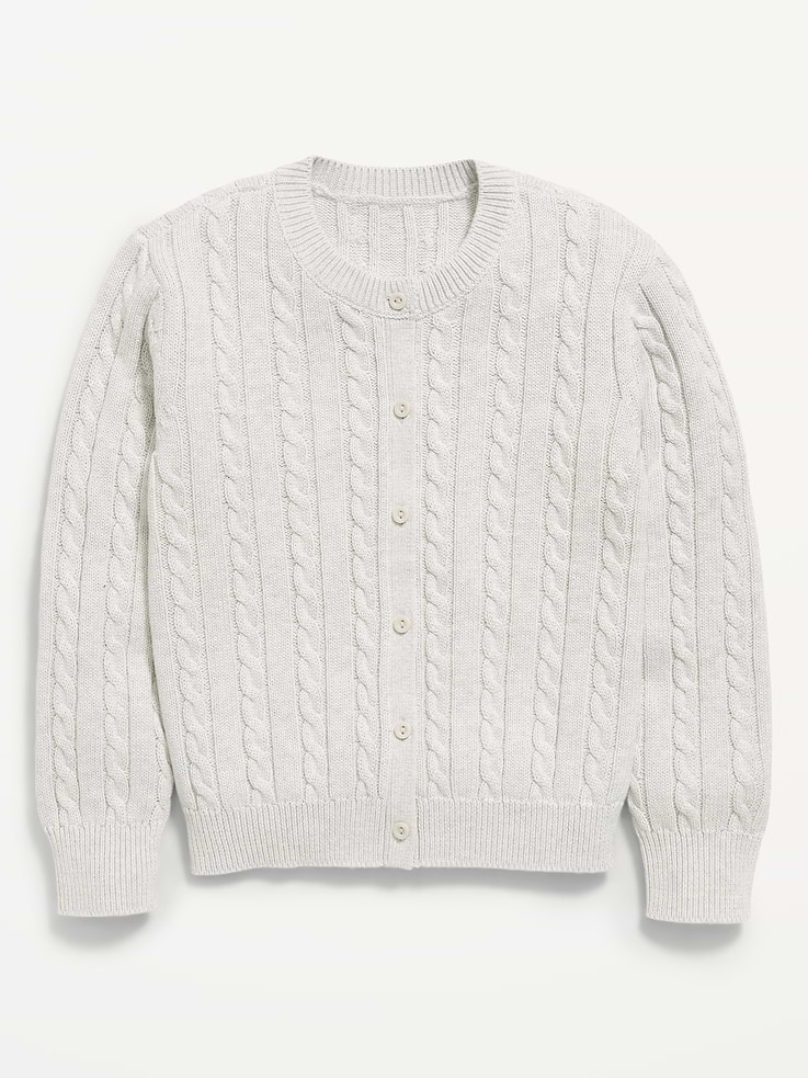 Image 2 of 5, Cable-Knit Cardigan Sweater for Girls