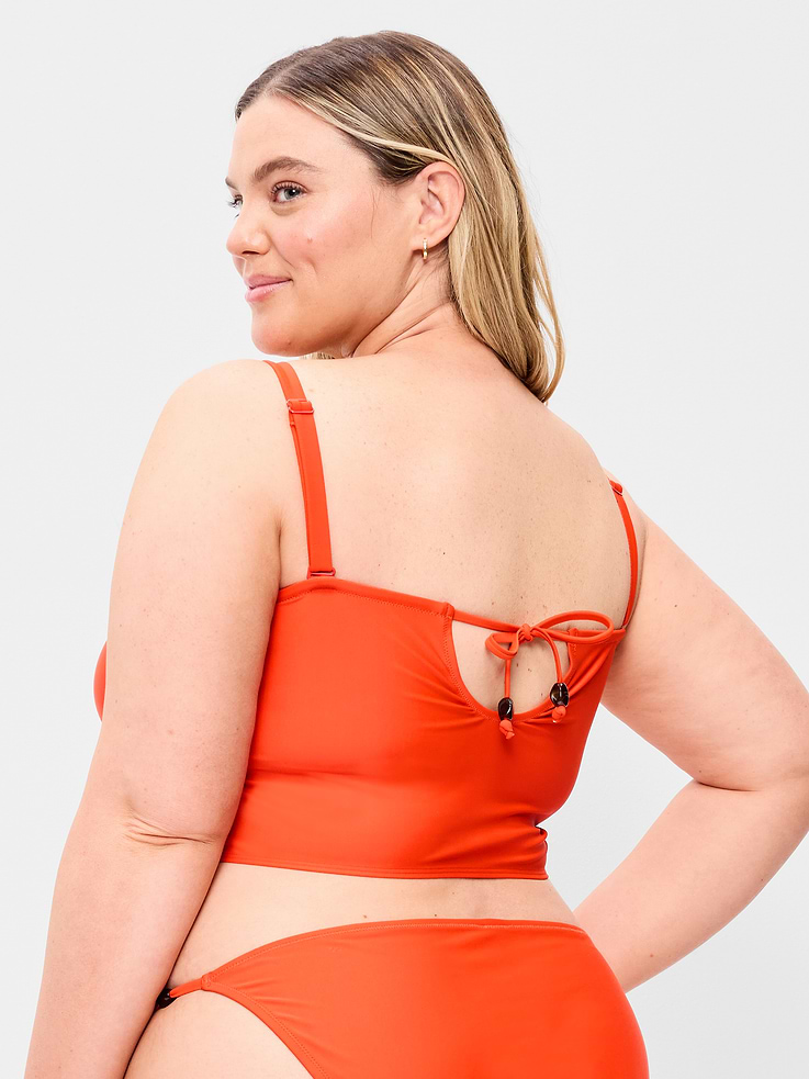 Image 8 of 9, Tie-Back Bandeau Swim Top