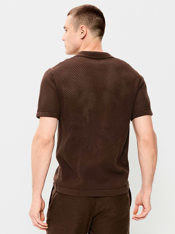 Chemise en tricot ajouré à manches courtes