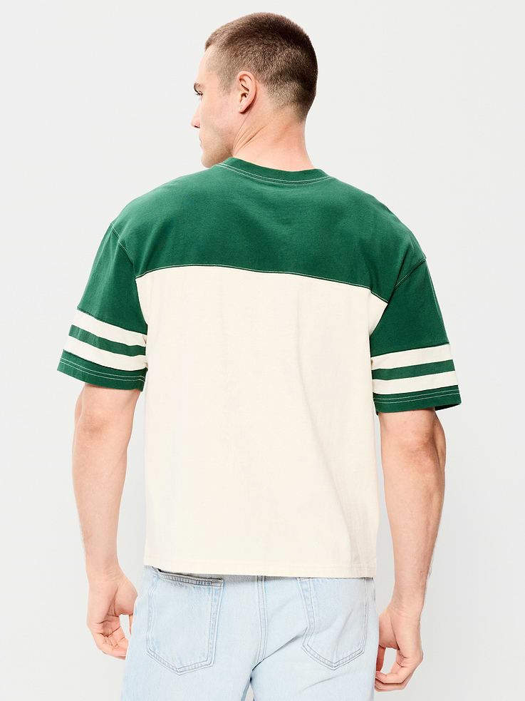 L'image numéro 2 présente T-shirt épais de style football à manches courtes