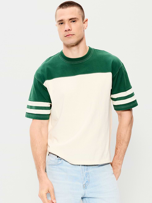 Heavyweight Heavyweight Short-Sleeve Football-Style T-Shirt on clearance at Old Navy — 50% off