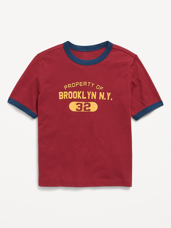 Softest Short-Sleeve Graphic Ringer T-Shirt for Boys
