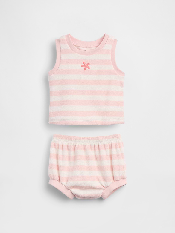 Baby Towel Terry Stripe Outfit Set