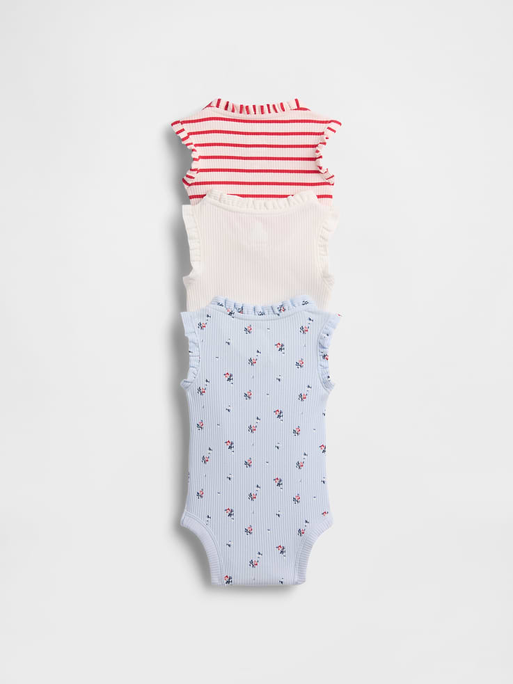 Image number 2 showing, Baby First Favorites TinyRib Ruffle Tank Bodysuit (3-Pack)