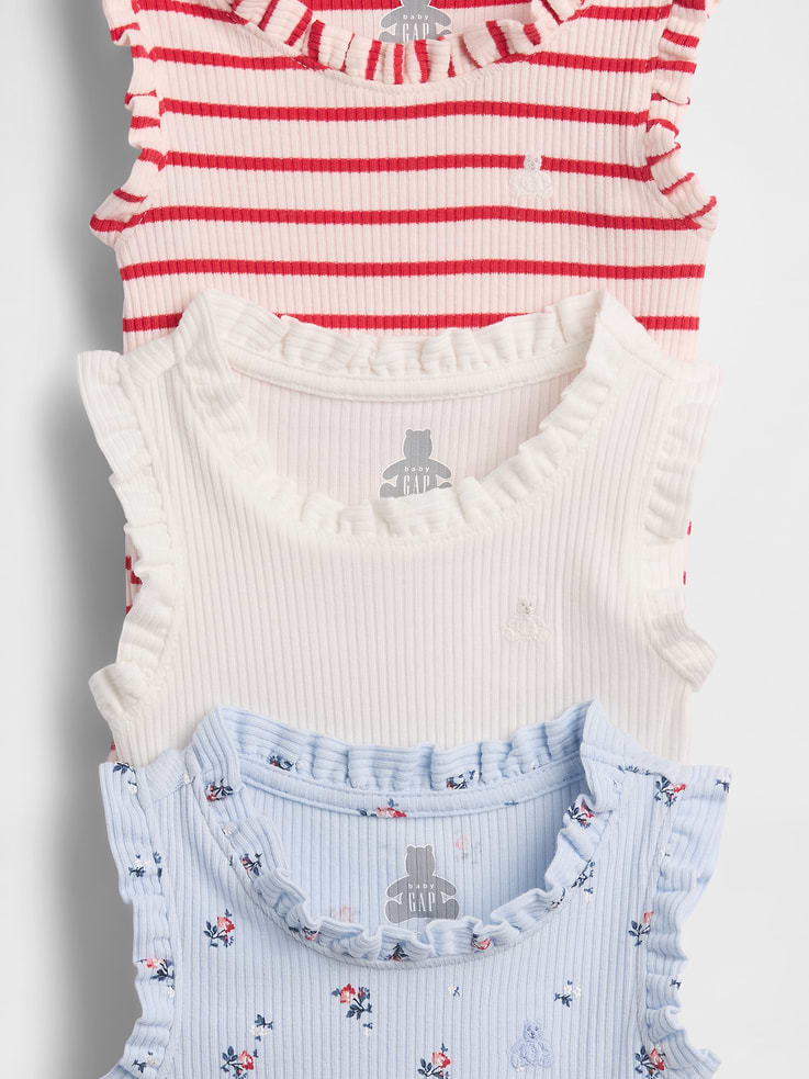 Image number 3 showing, Baby First Favorites TinyRib Ruffle Tank Bodysuit (3-Pack)