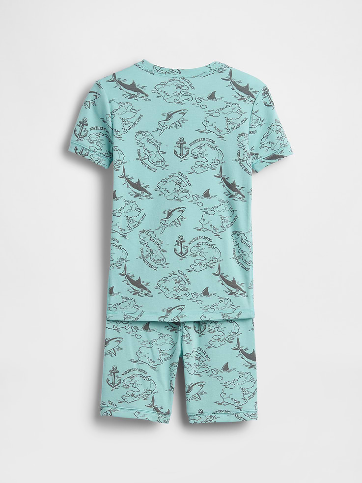 Image number 2 showing, Kids Organic Brushed Cotton Pirate Map PJ Short Set