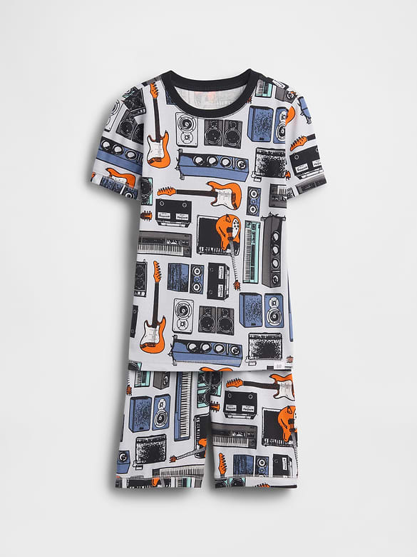 Kids Organic Brushed Cotton Music PJ Short Set