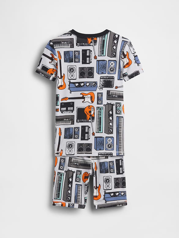 Kids Organic Brushed Cotton Music PJ Short Set