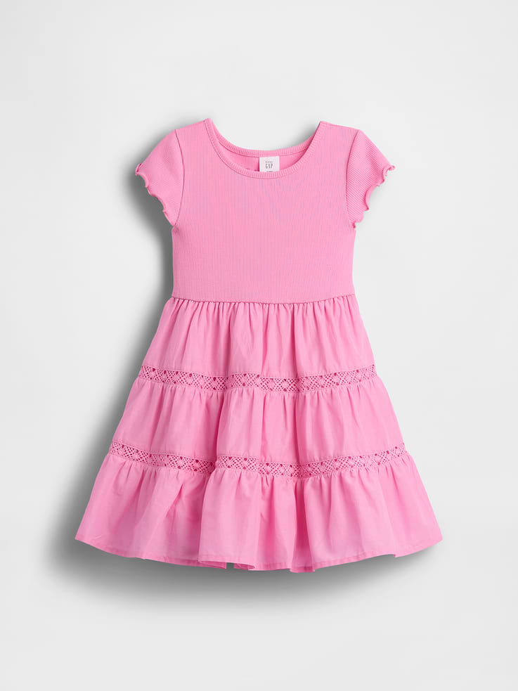 Image number 2 showing, Baby & Toddler Tiered Lace-Trim Dress