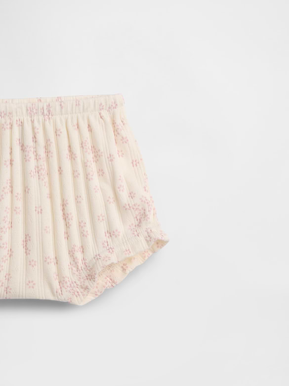 Baby First Favorites Pointelle Rib Floral Bloomers