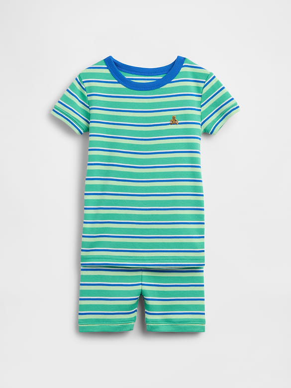 Baby & Toddler Organic Brushed Cotton Stripe PJ Short Set