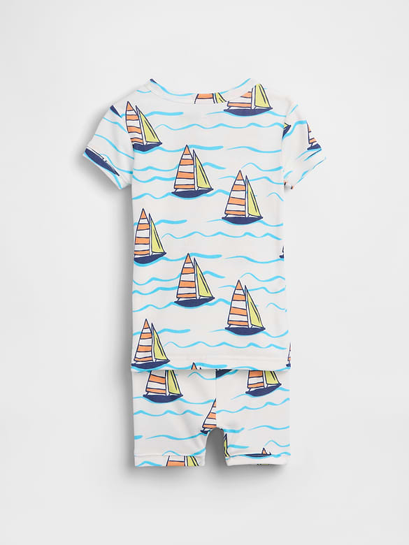 Baby & Toddler Organic Brushed Cotton Sailboat PJ Short Set