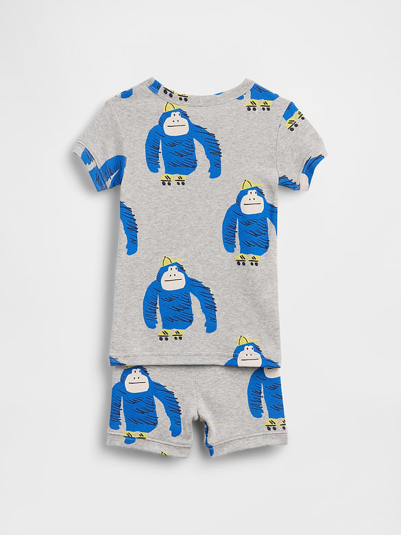 Baby & Toddler Organic Brushed Cotton Gorilla PJ Short Set