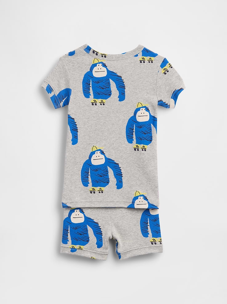 Image number 2 showing, Baby & Toddler Organic Brushed Cotton Gorilla PJ Short Set