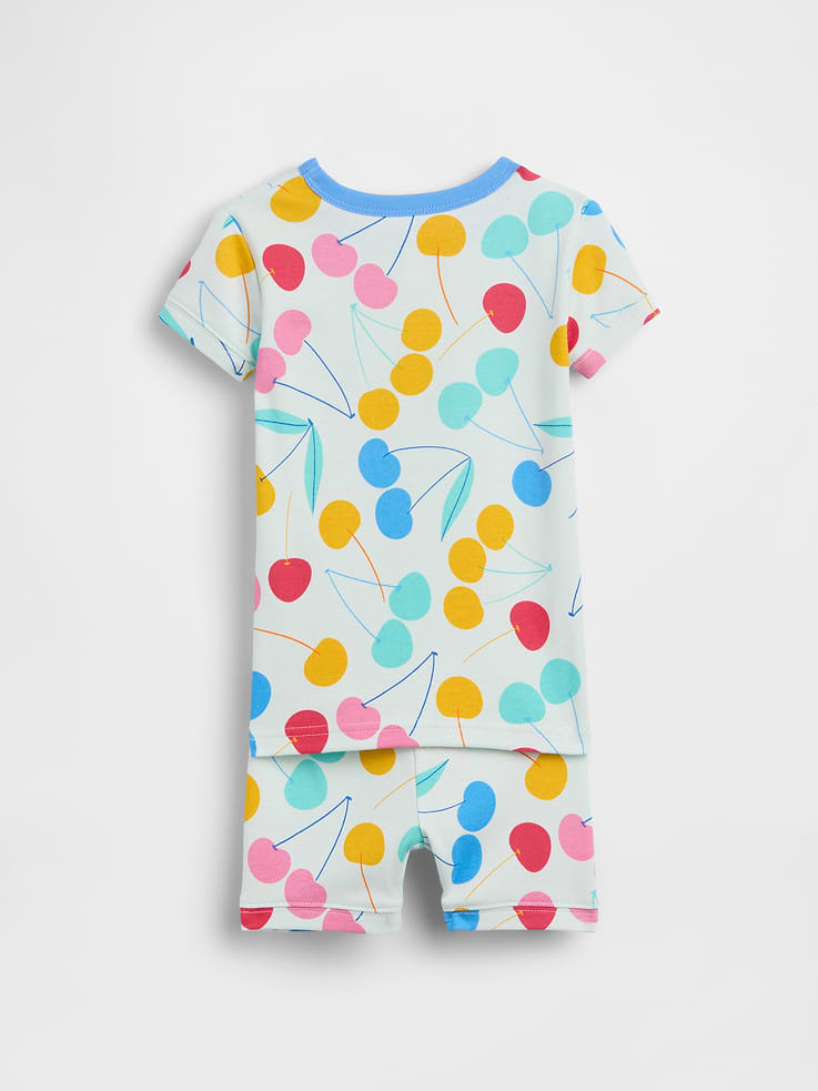 Image number 2 showing, Baby & Toddler Organic Brushed Cotton Cherry PJ Short Set
