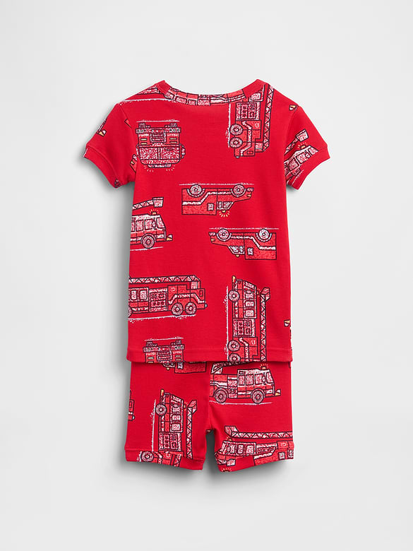 Baby & Toddler Organic Brushed Cotton Firetruck PJ Short Set