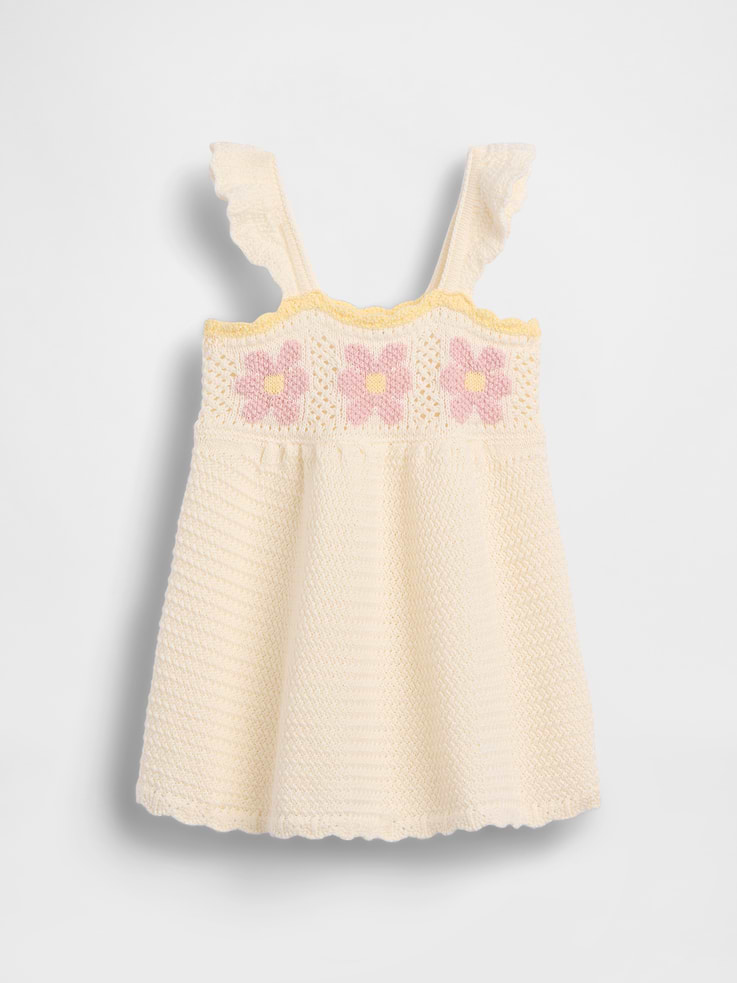 Image number 1 showing, Baby Crochet Flower Dress
