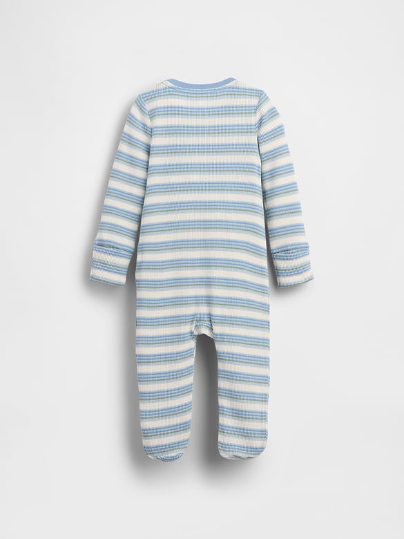 Baby Waffle Stripe Footed One-Piece