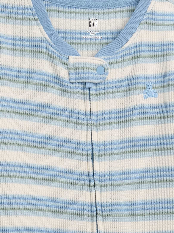 Baby Waffle Stripe Footed One-Piece