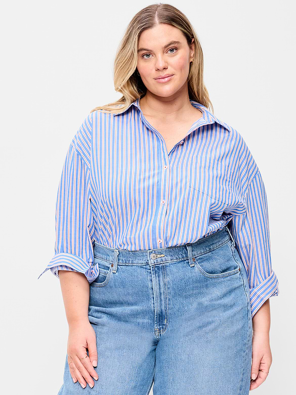 Oversized Button-Down Boyfriend Shirt