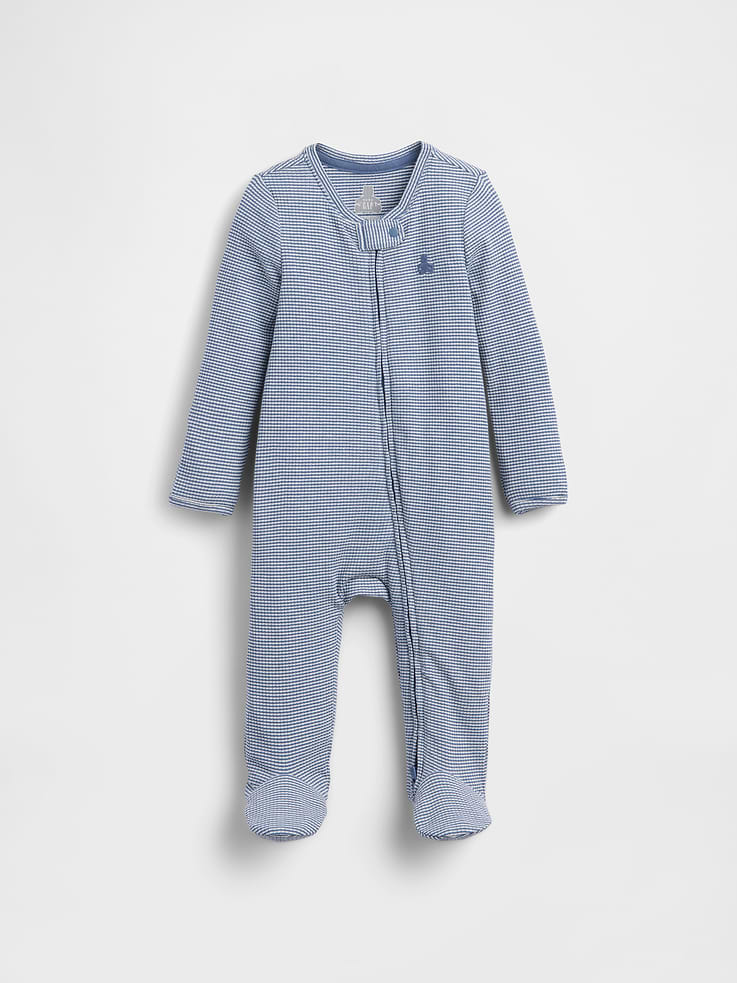 Image number 1 showing, Baby First Favorites TinyRib Stripe Footed One-Piece