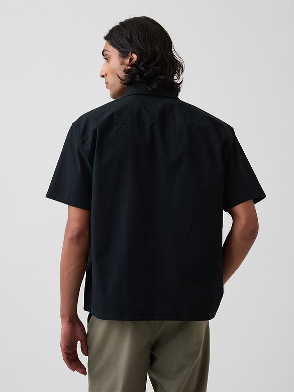 Relaxed Straight-Hem Utility Shirt