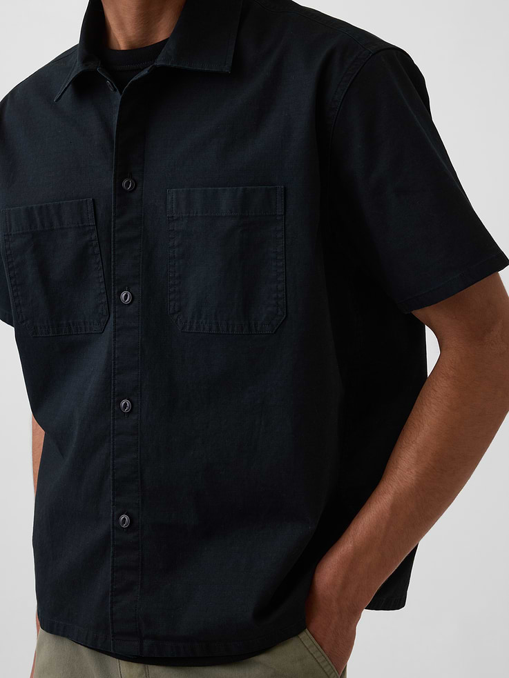 Image number 4 showing, Relaxed Straight-Hem Utility Shirt