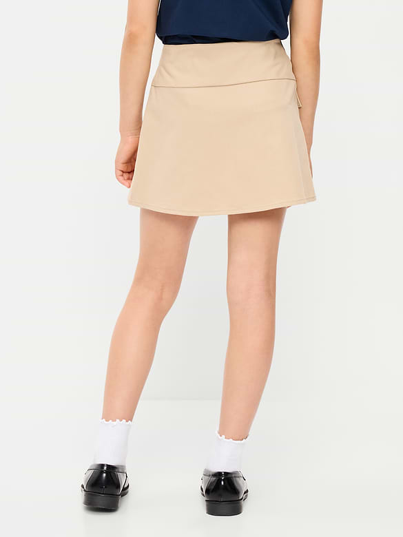 School Uniform Front-Pleated Twill Skort for Girls