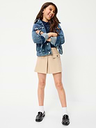 Image number 3 showing, School Uniform Front-Pleated Twill Skort for Girls