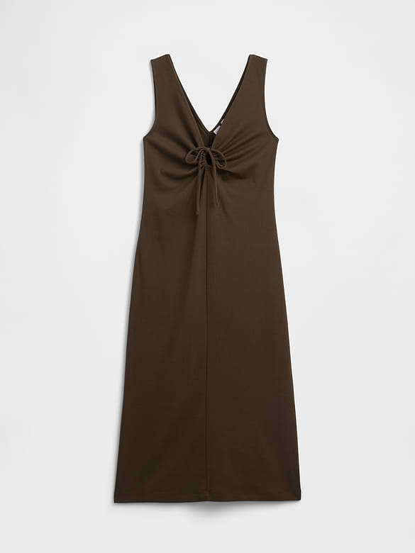 Tie-Front Midi Dress