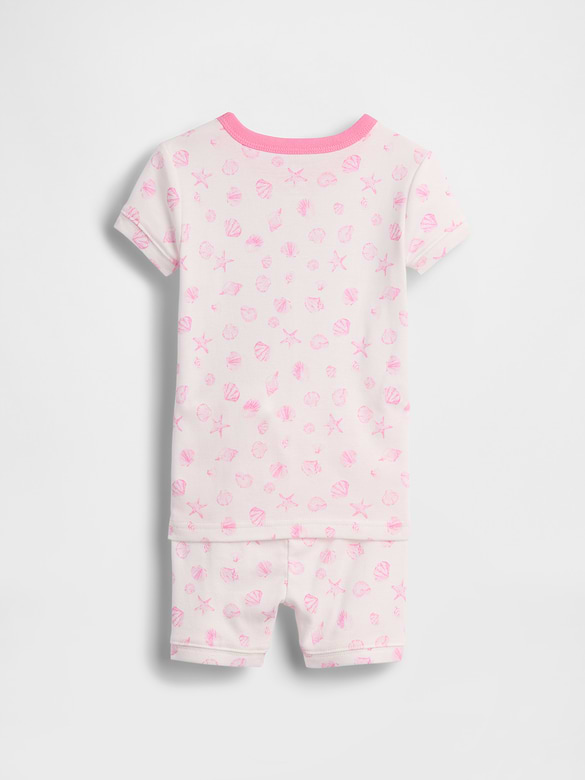 Pyjama court en coton biologique brossé à motif de coquillages pour Bébé et Tout-petit