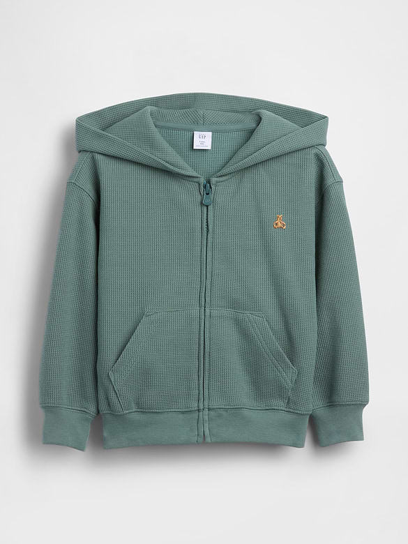 Baby & Toddler Waffle Zip Hoodie