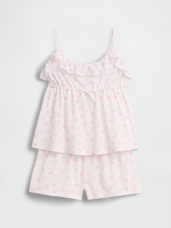 Kids Recycled PJ Ruffle Cami Short Set