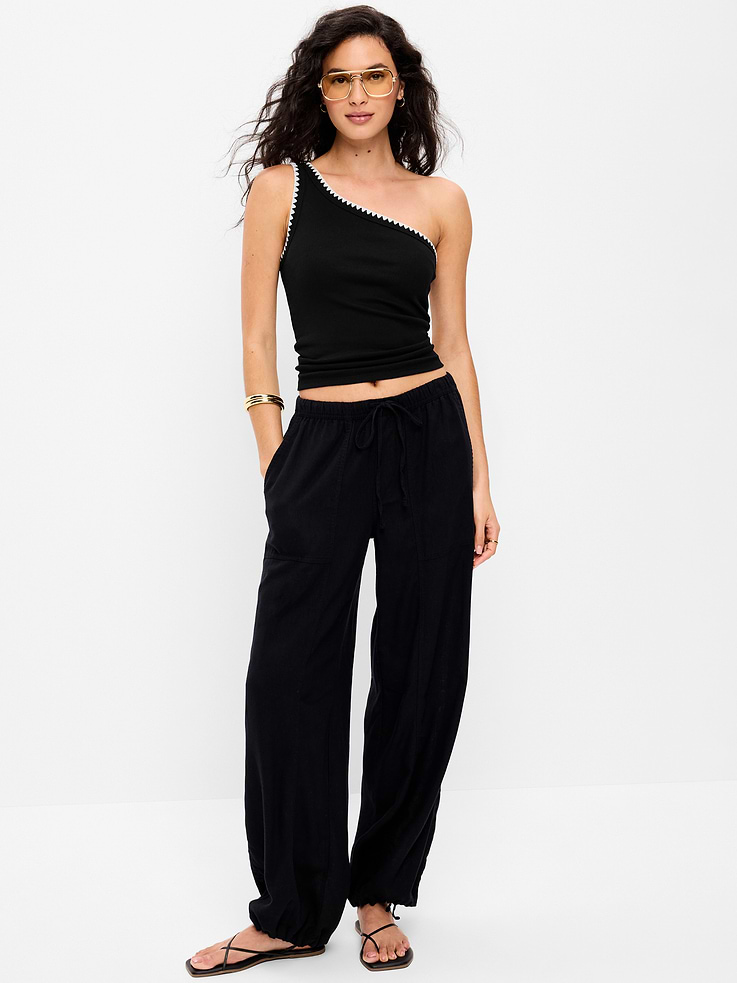 Image number 3 showing, Ribbed One-Shoulder Tank Top
