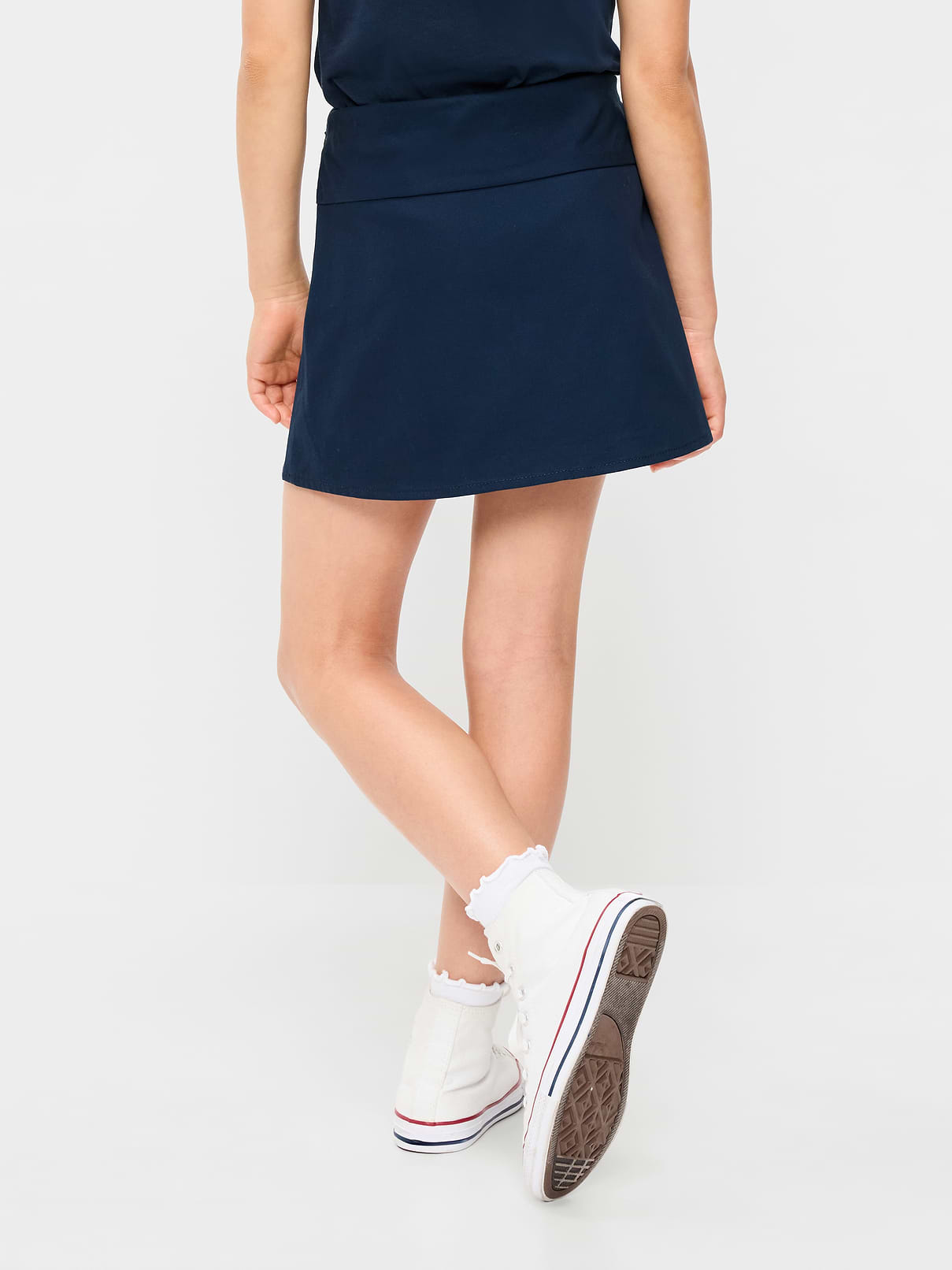 Image number 2 showing, School Uniform Front-Pleated Twill Skort for Girls