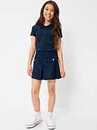 Image number 3 showing, School Uniform Front-Pleated Twill Skort for Girls