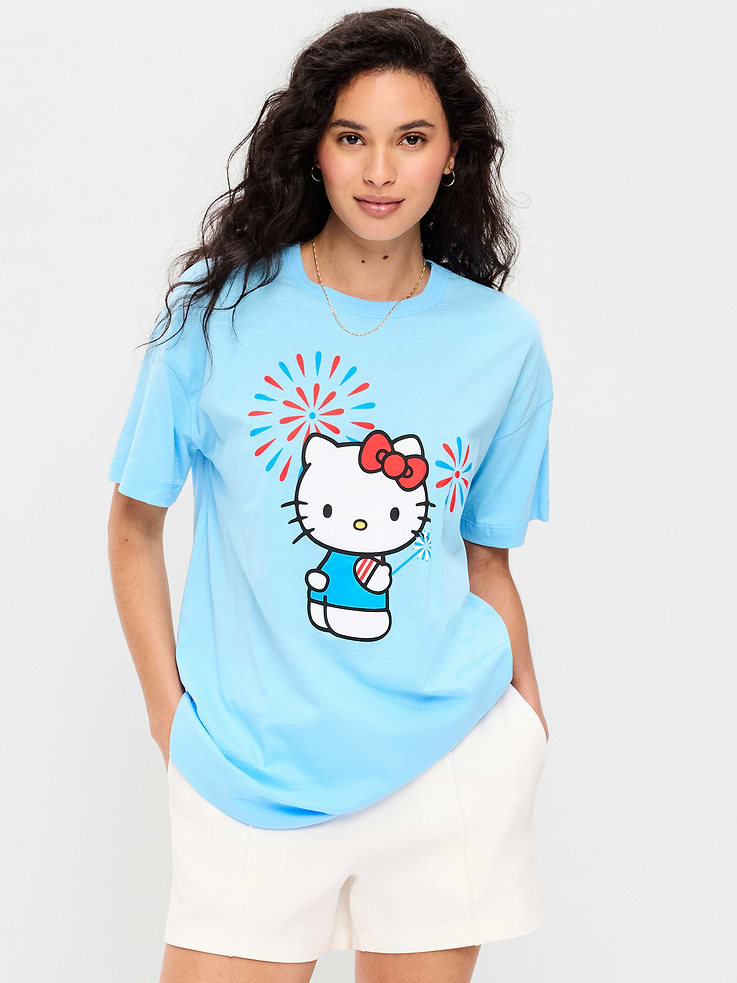 Image number 1 showing, Hello Kitty® Oversized Graphic Tunic T-Shirt