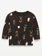 Image number 1 showing, Printed Long-Sleeve Unisex T-Shirt for Toddler