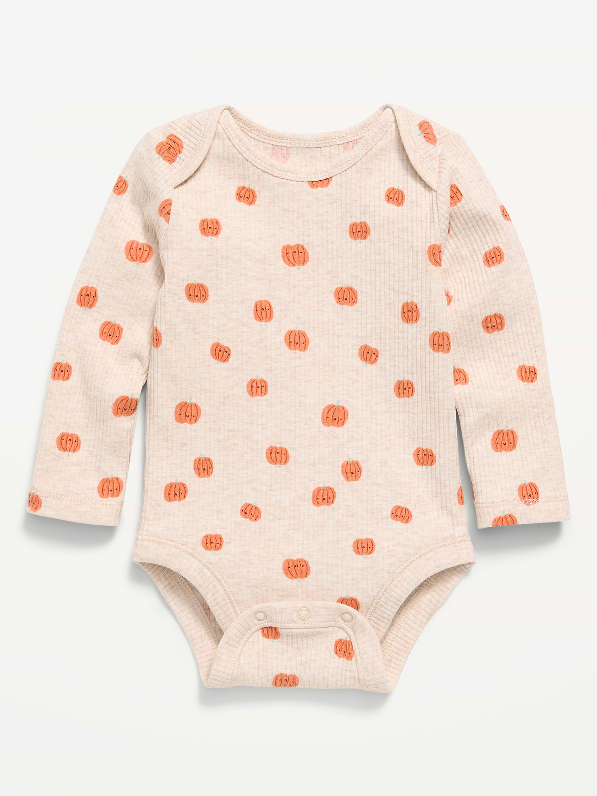 Image number 1 showing, Printed Unisex Long-Sleeve Ribbed Bodysuit for Baby