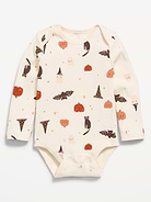 Image number 1 showing, Printed Long-Sleeve Ribbed Bodysuit for Baby