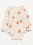 Image number 1 showing, Printed Unisex Long-Sleeve Ribbed Bodysuit for Baby