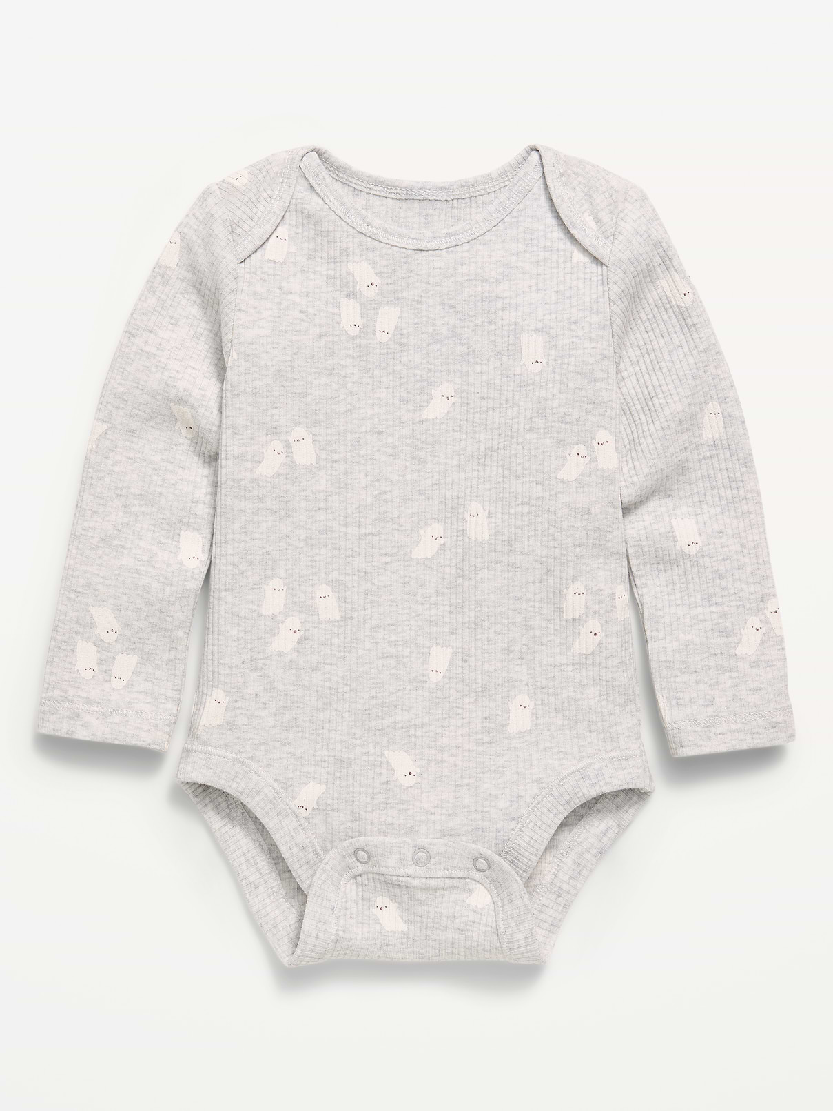Image number 1 showing, Printed Unisex Long-Sleeve Ribbed Bodysuit for Baby