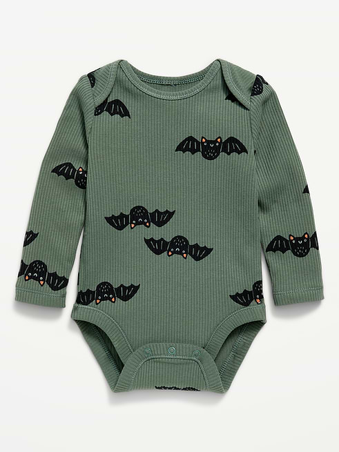 Printed Printed Unisex Long-Sleeve Ribbed Bodysuit for Baby on clearance at Old Navy — 55% off