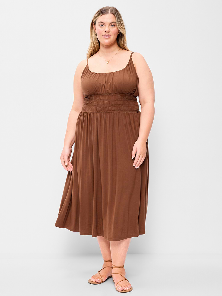 Image number 9 showing, Fit & Flare Jersey Smocked-Waist Midi Dress