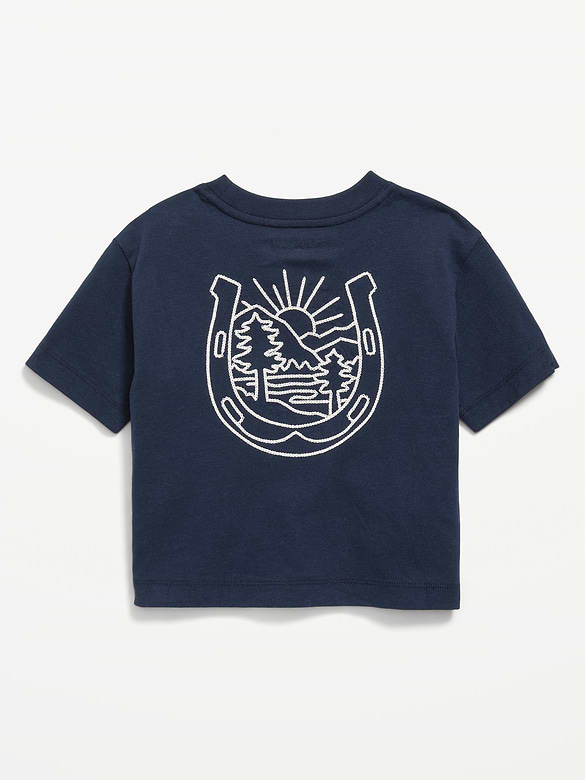 Oversized Short-Sleeve Boxy Graphic T-Shirt for Toddler Boys