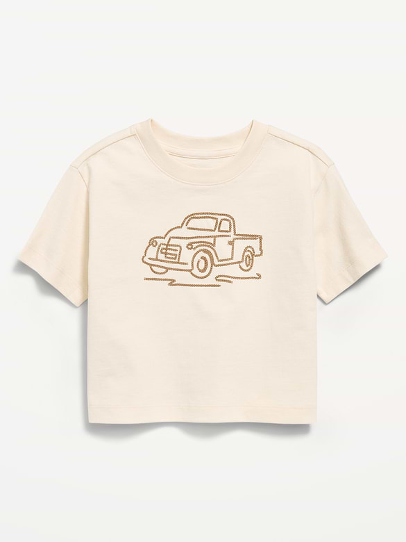 Oversized Short-Sleeve Boxy Graphic T-Shirt for Toddler Boys