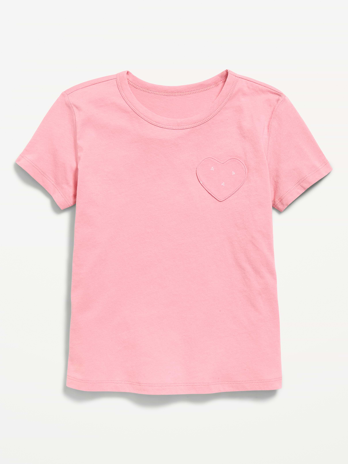 Image number 1 showing, Softest Short-Sleeve Heart-Pocket T-Shirt for Girls