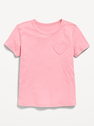 Image number 1 showing, Softest Short-Sleeve Heart-Pocket T-Shirt for Girls