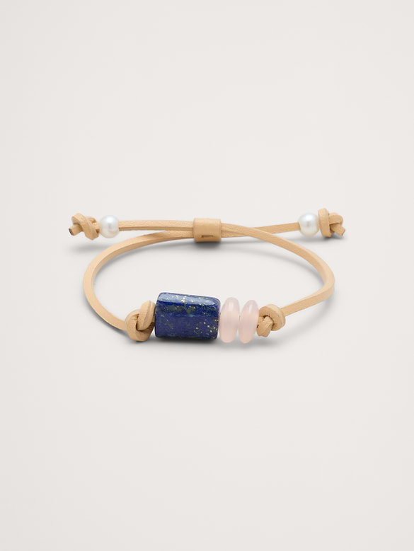 Bracelet cordon orné d’une lapis-lazuli